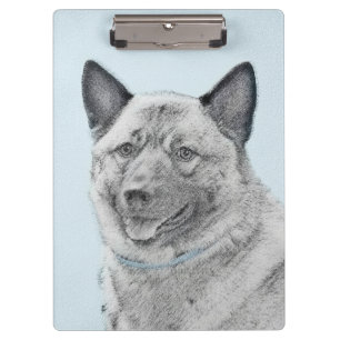 Norwegische Elkhound-Malerei - Original Hundeschic Klemmbrett