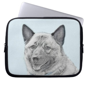 Norwegische Elkhound-Malerei - Original Hundeschic Laptopschutzhülle