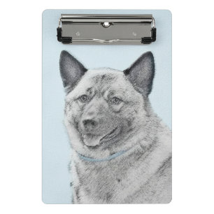 Norwegische Elkhound-Malerei - Original Hundeschic Mini Klemmbrett