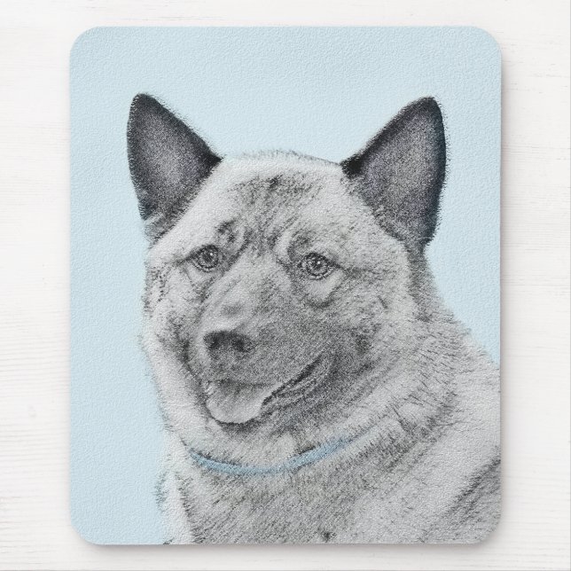 Norwegische Elkhound-Malerei - Original Hundeschic Mousepad (Vorne)