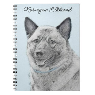Norwegische Elkhound-Malerei - Original Hundeschic Notizblock
