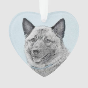 Norwegische Elkhound-Malerei - Original Hundeschic Ornament