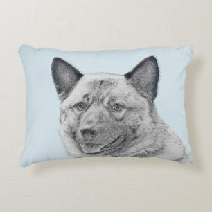 Norwegische Elkhound-Malerei - Original Hundeschic Zierkissen