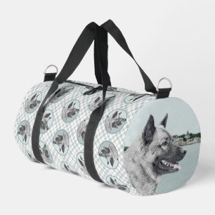 Norwegische Elkhound und Dorfmalerei Duffle Bag