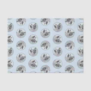 Norwegische Elkhound und Dorfmalerei Seidenpapier