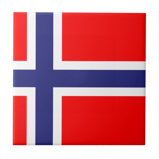 Norwegische Fahne Fliese (Vorderseite)