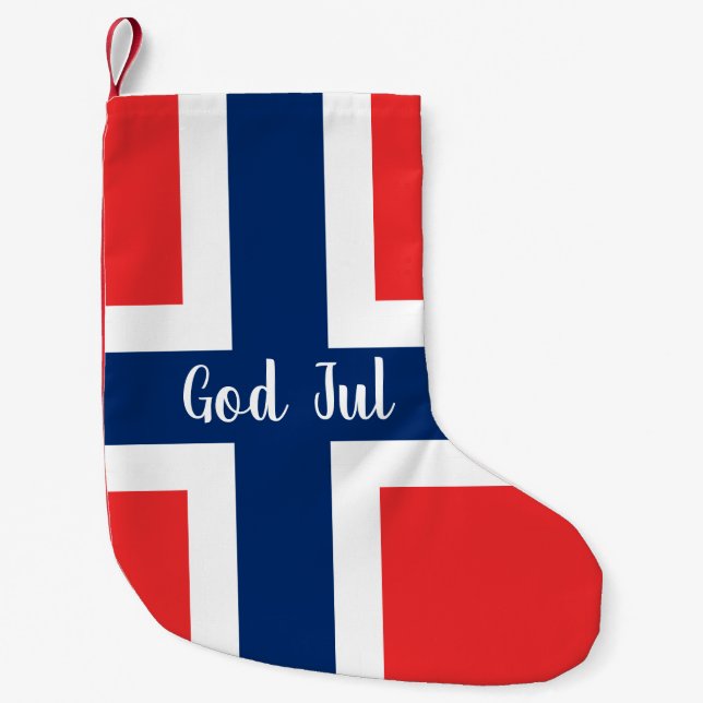 Norwegische Fahne Gottes Jul Weihnachten Kleiner Weihnachtsstrumpf (Vorderseite)