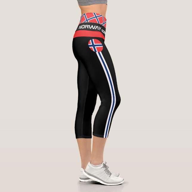 Norwegische Fahnen, Fitness, Sport C Capri Leggings (Rechts)