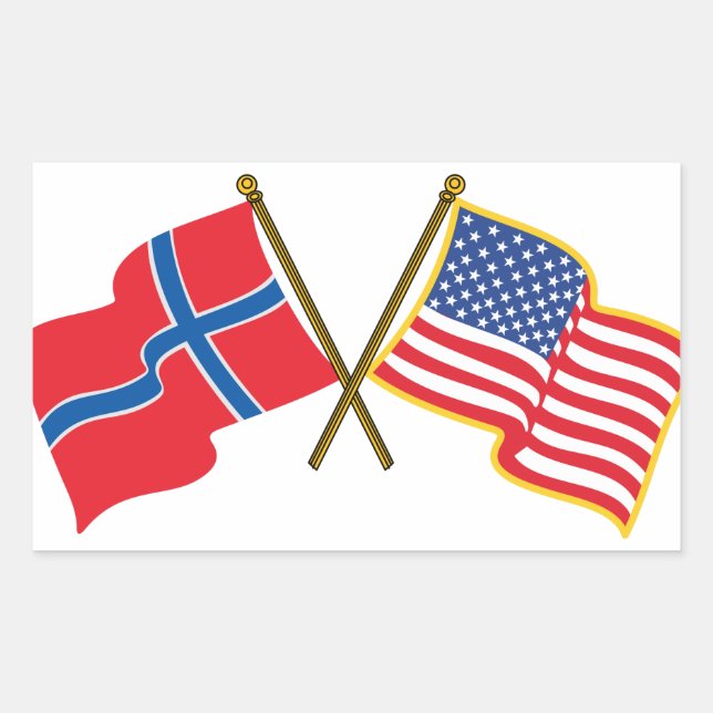 Norwegische Fahnen Rechteckiger Aufkleber (Vorderseite)