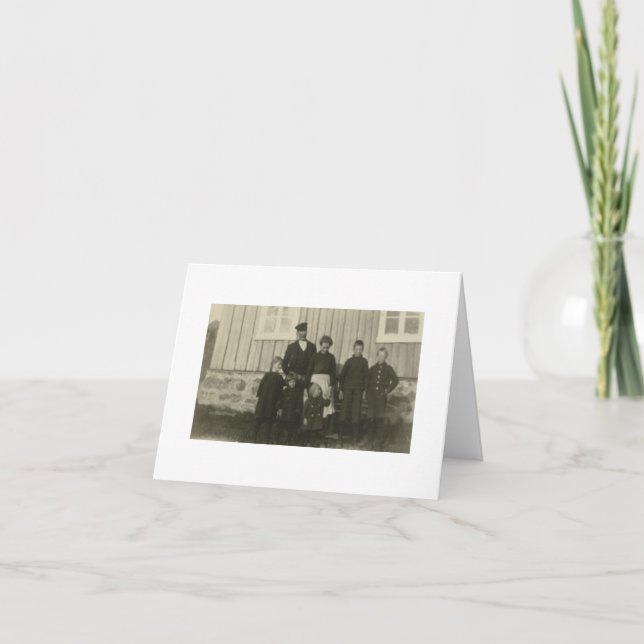 Norwegische Familienkarte für antikes Real Foto (Vorderseite)