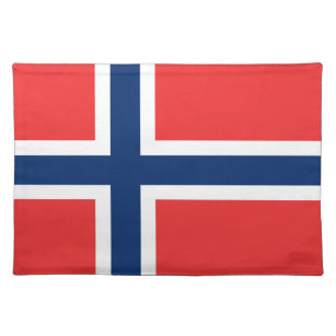 Norwegische Farben des Flaggen-Tischsets   Stofftischset