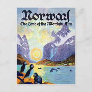 Norwegische Fjorde, das Land der Mitternachtssonne Postkarte
