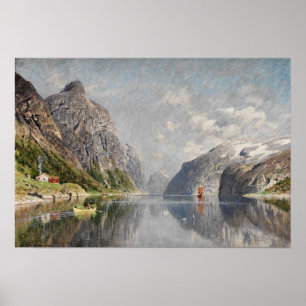 Norwegische Fjordlandschaft Poster