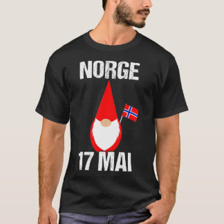 Norwegische Flagge am 17 Mai Tomte Gn T-Shirt