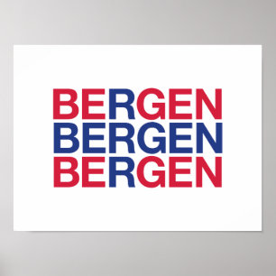 Norwegische Flagge BERGEN Poster