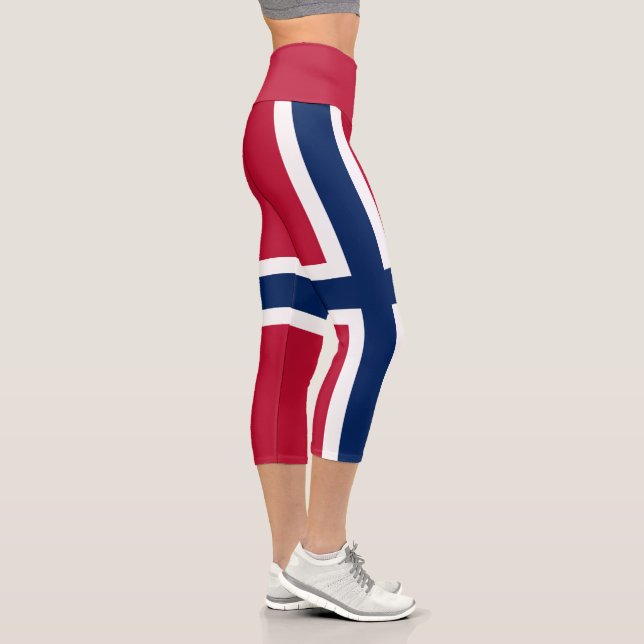 Norwegische Flagge Capri Leggings (Rechts)