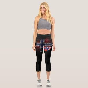 norwegische Flagge Capri Leggings