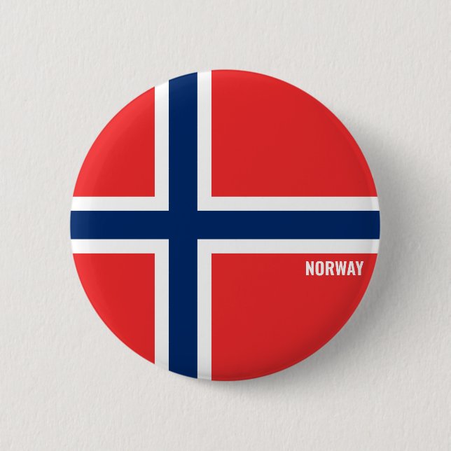 Norwegische Flagge Charming Patriotic Button (Vorderseite)