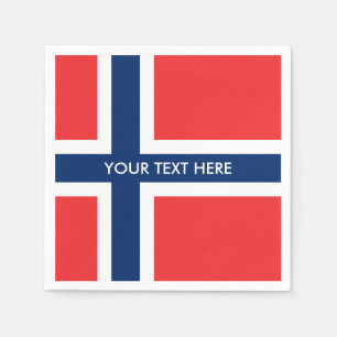 Norwegische Flagge der kundenspezifischen Serviette