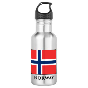 Norwegische Flagge Edelstahlflasche