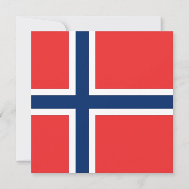 Norwegische Flagge Einladung (Vorderseite)
