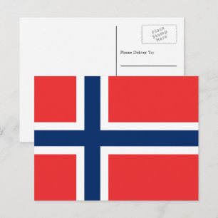 Norwegische Flagge, Flagge Postkarte