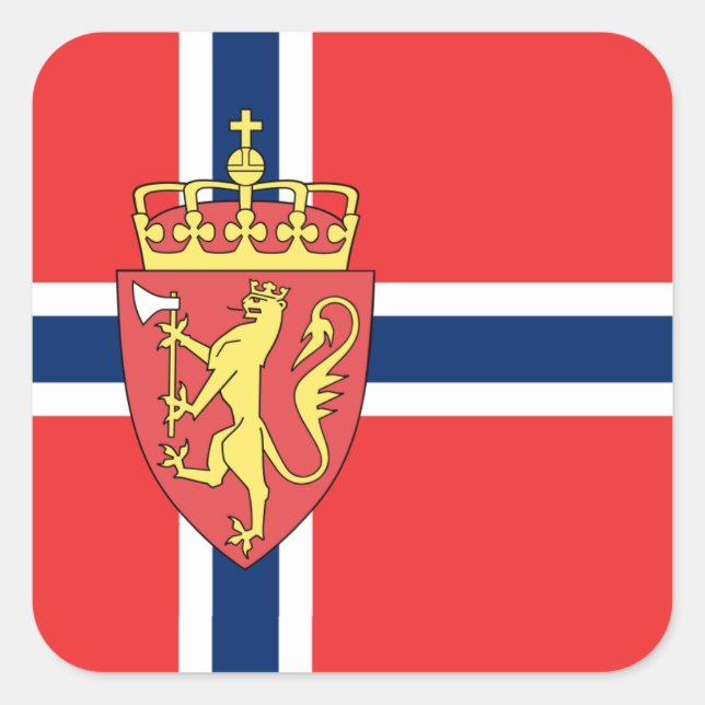 Norwegische Flagge, Flagge Quadratischer Aufkleber (Vorderseite)