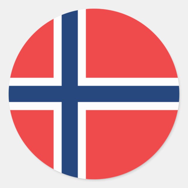 Norwegische Flagge, Flagge Runder Aufkleber (Vorderseite)