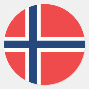 Norwegische Flagge, Flagge Runder Aufkleber