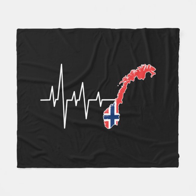 Norwegische Flagge Fleecedecke (Vorderseite (Horizontal))