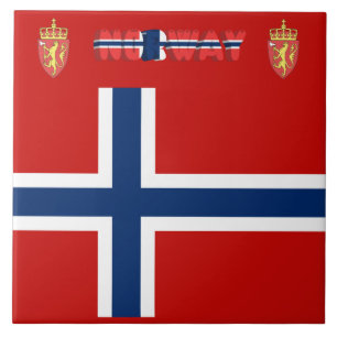 Norwegische Flagge Fliese