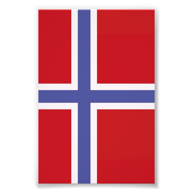 Norwegische Flagge Fotodruck (Vorne)
