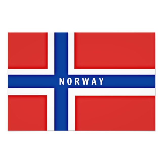Norwegische Flagge Fotodruck (Vorne)