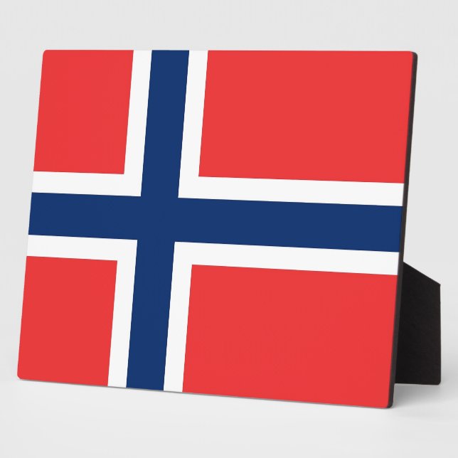 Norwegische Flagge Fotoplatte (Seite)
