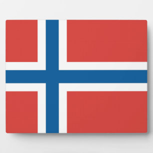 Norwegische Flagge Fotoplatte