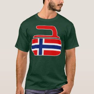 Norwegische Flagge für Vintage Curling Stone Curl T-Shirt