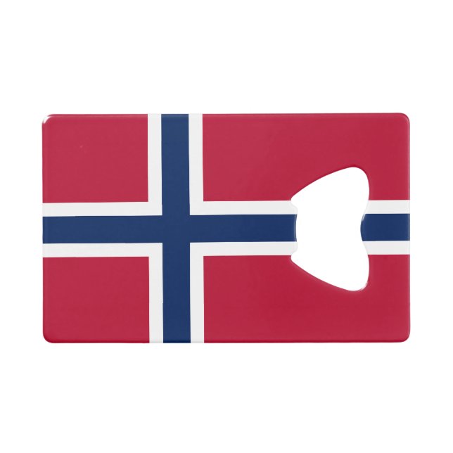 Norwegische Flagge Geldbeutel Flaschenöffner (Vorderseite (Horizontal))