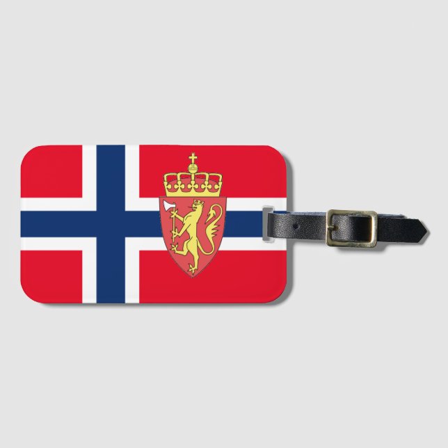 Norwegische Flagge Gepäckanhänger (Vorderseite (Horizontal))
