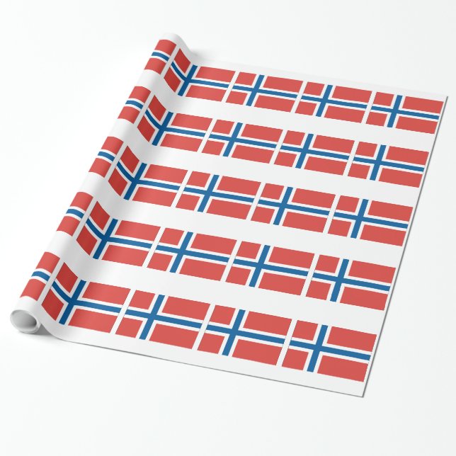 Norwegische Flagge Geschenkpapier (Ungerollt)