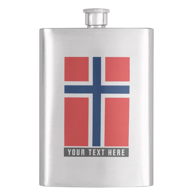 Norwegische Flagge Getränk-Flaschengeschenks Flachmann (Vorderseite)