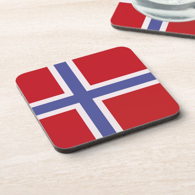 Norwegische Flagge Getränkeuntersetzer (Linke Seite)
