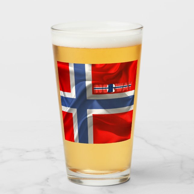 Norwegische Flagge       Glas (Vorne (Gefüllt))