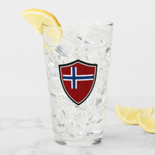 Norwegische Flagge Glas