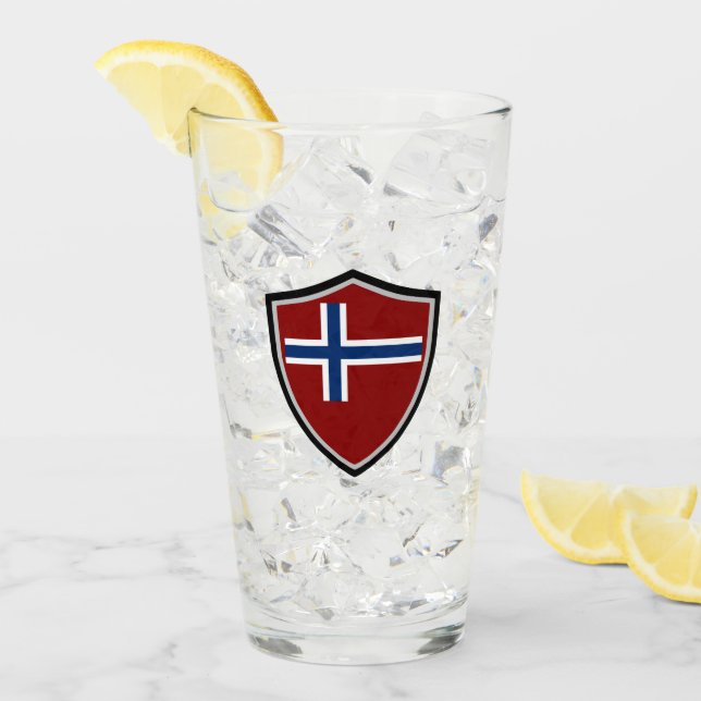 Norwegische Flagge Glas (Vorderseite Ice)