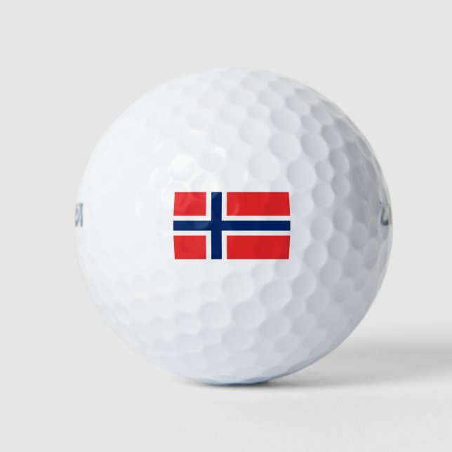 Norwegische Flagge Golfball (Vorderseite)