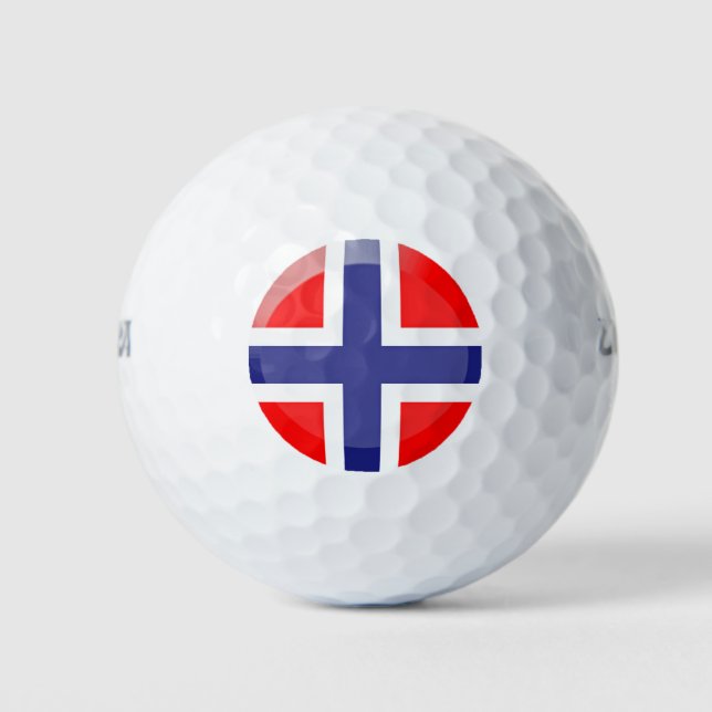 Norwegische Flagge Golfball (Vorderseite)
