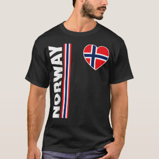 Norwegische Flagge Herz Stolz Nordisch Patriotisch T-Shirt