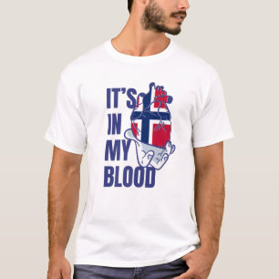 Norwegische Flagge Herzblutgefäße Hand Norwegen T-Shirt