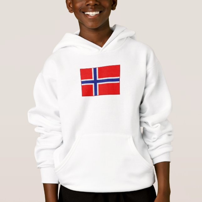 Norwegische Flagge Hoodie (Vorderseite)