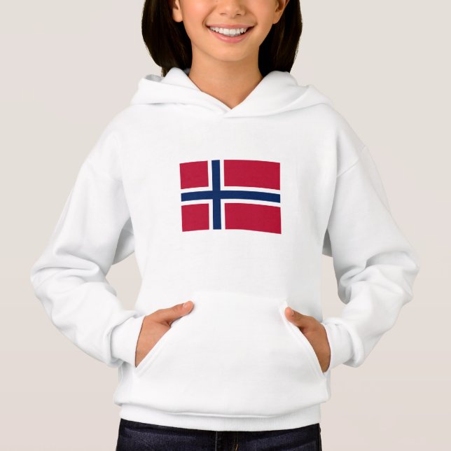 Norwegische Flagge Hoodie (Vorderseite)